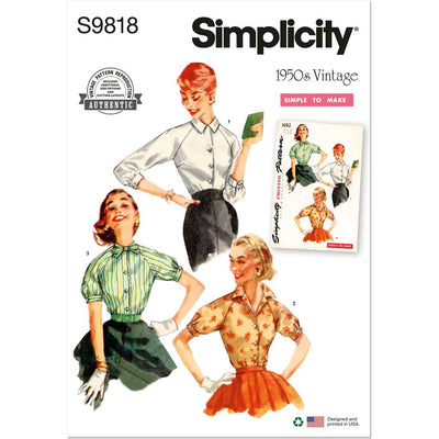 Simplicity Sewing Pattern S9818 Misses Blouses 9818 Image 1 From Patternsandplains.com
