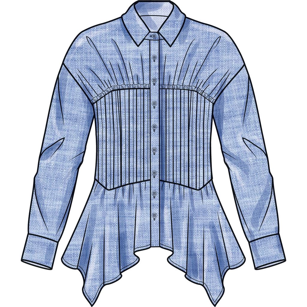 Simplicity Sewing Pattern S9821 Misses Blouse with Collar Sleeve and Hemline Variations 9821 Image 3 From Patternsandplains.com