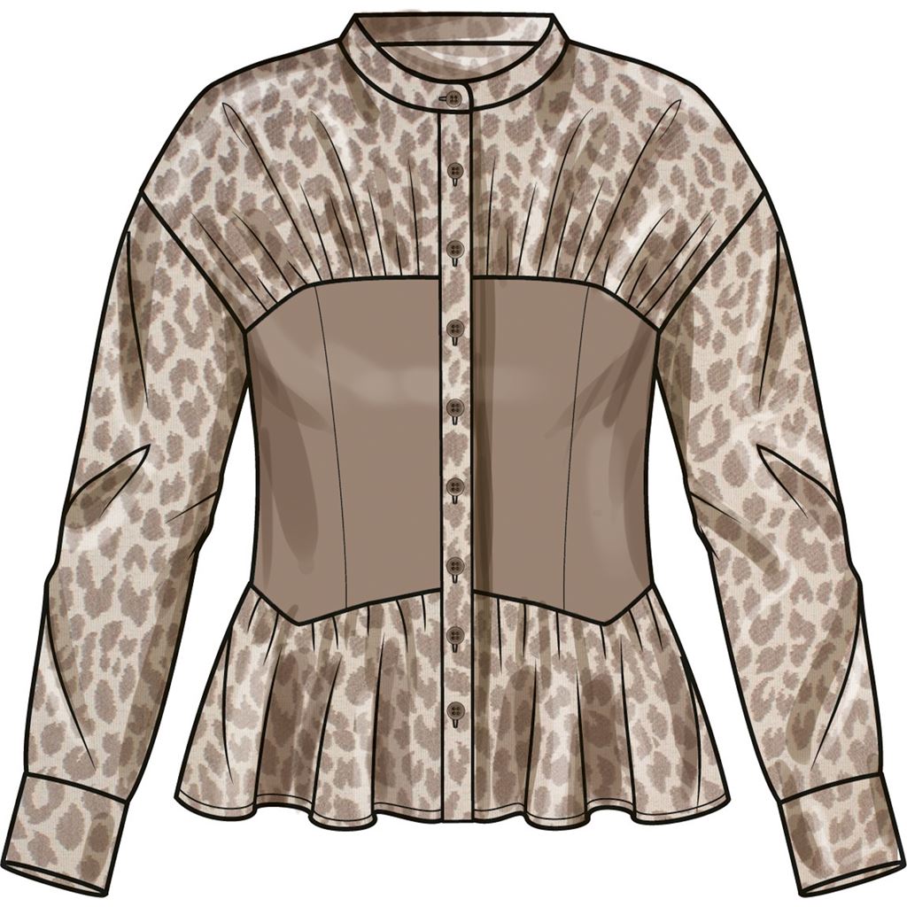 Pattern 9821 Simplicity Sewing Pattern S9821 Misses' Blouse with Collar, Sleeve and ...