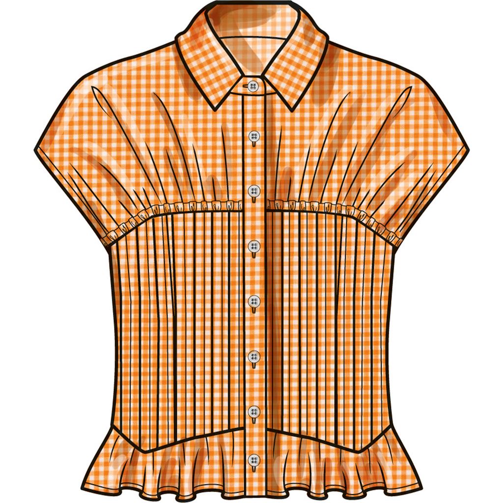 Pattern 9821 Simplicity Sewing Pattern S9821 Misses' Blouse with Collar, Sleeve and ...