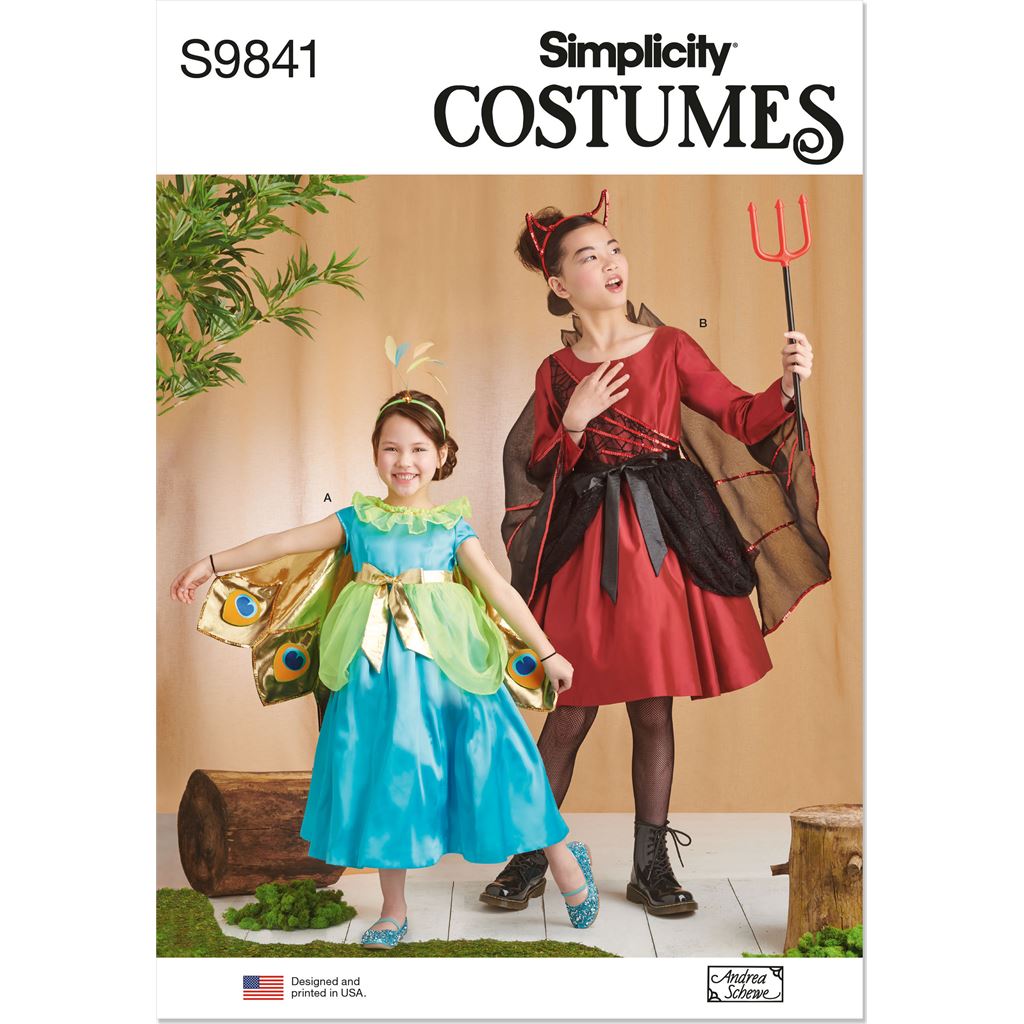 Simplicity Sewing Pattern S9841 Childrens and Girls Costumes by Andrea Schewe Designs 9841 Image 1 From Patternsandplains.com