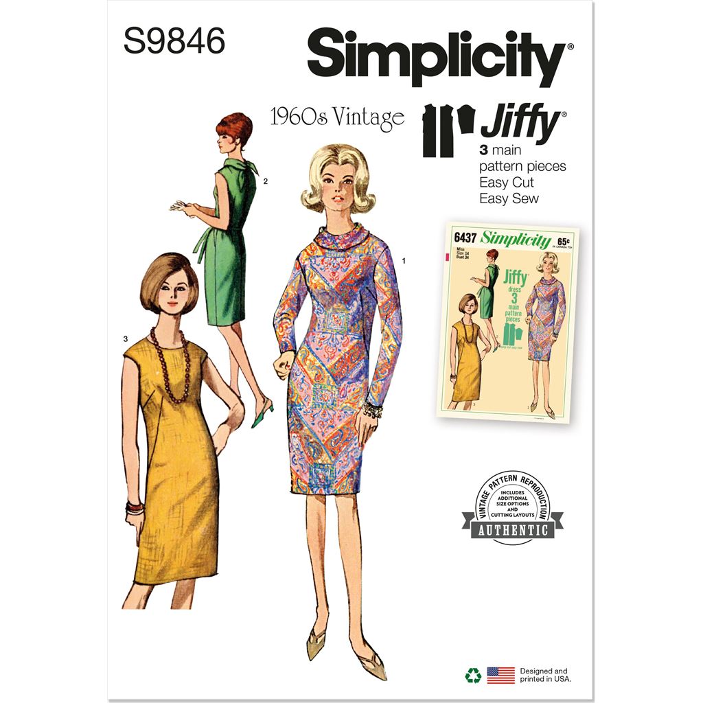 Simplicity Sewing Pattern S9846 Misses Dress 9846 Image 1 From Patternsandplains.com