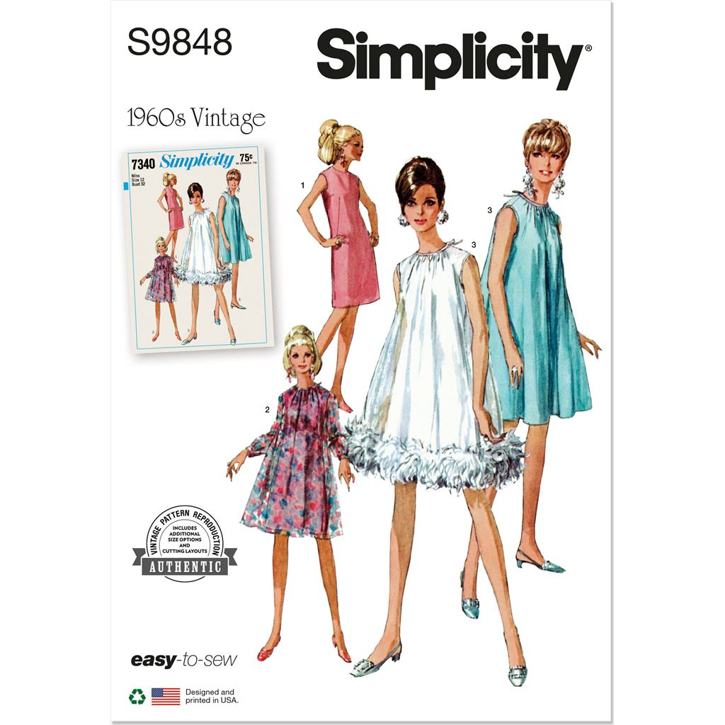 Simplicity Sewing Pattern S9848 Misses Dresses 9848 Image 1 From Patternsandplains.com