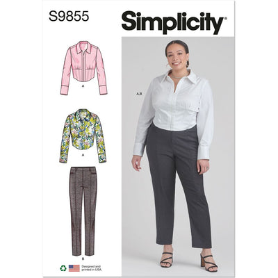 Simplicity Sewing Pattern S9855 Misses and Womens Top and Pants 9855 Image 1 From Patternsandplains.com