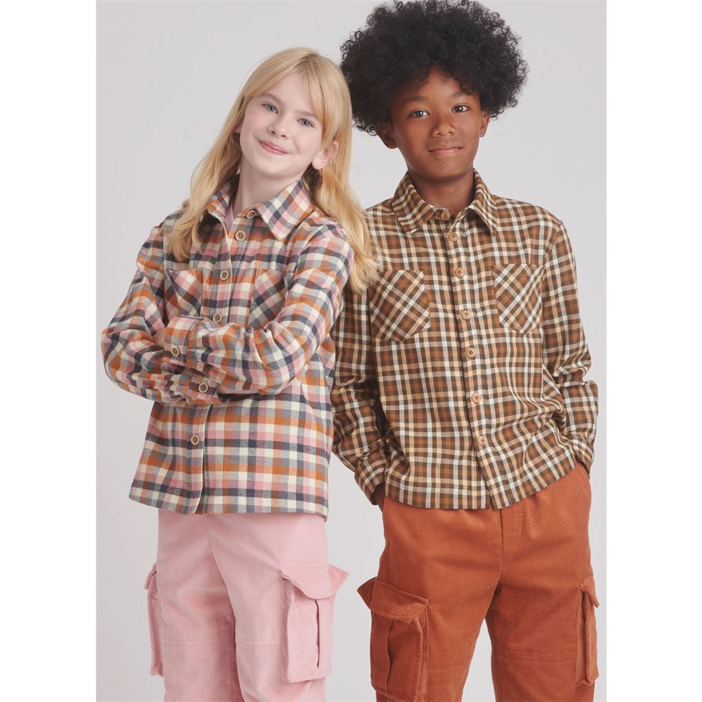 Simplicity Sewing Pattern S9864 Girls and Boys Shirt and Cargo Pants 9864 Image 2 From Patternsandplains.com