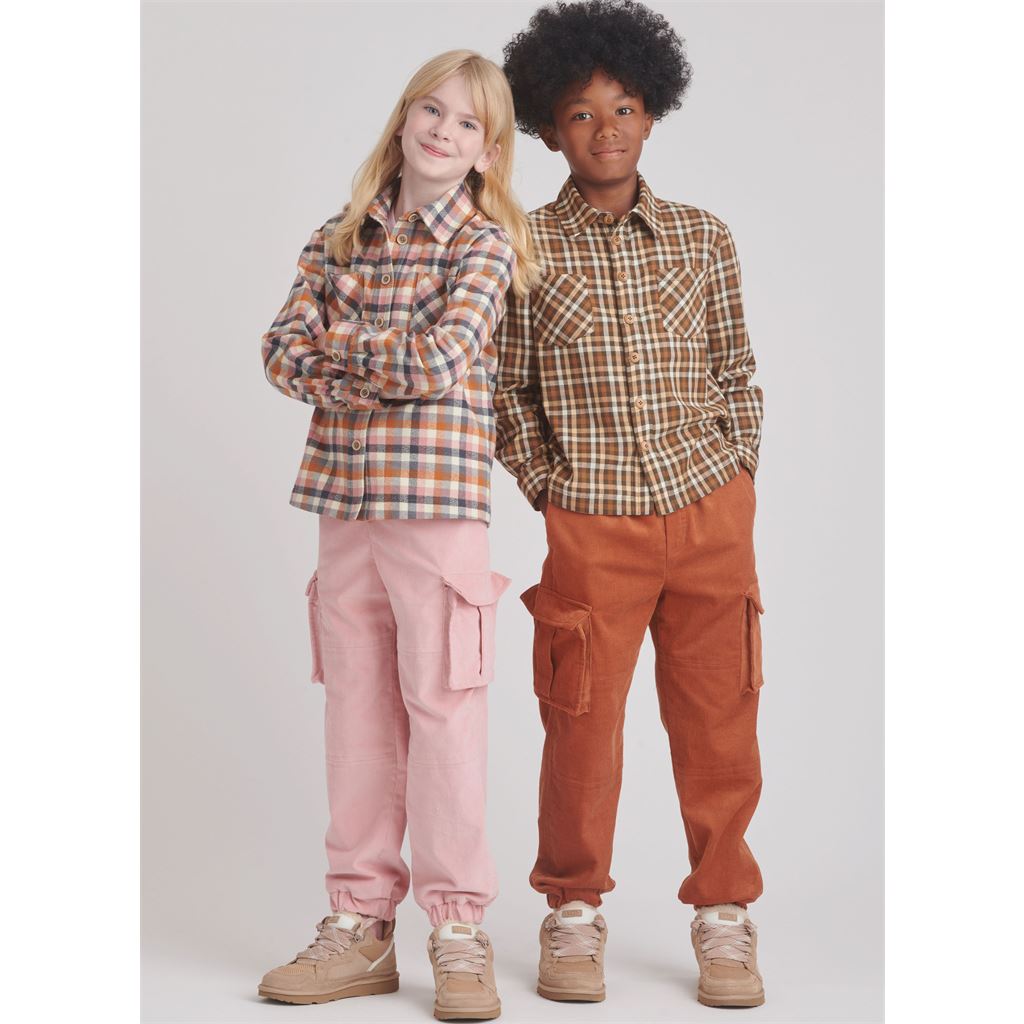 Simplicity Sewing Pattern S9864 Girls and Boys Shirt and Cargo Pants 9864 Image 7 From Patternsandplains.com