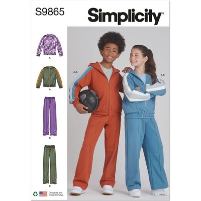 Simplicity Sewing Pattern S9865 Girls and Boys Jacket and Pants 9865 Image 1 From Patternsandplains.com