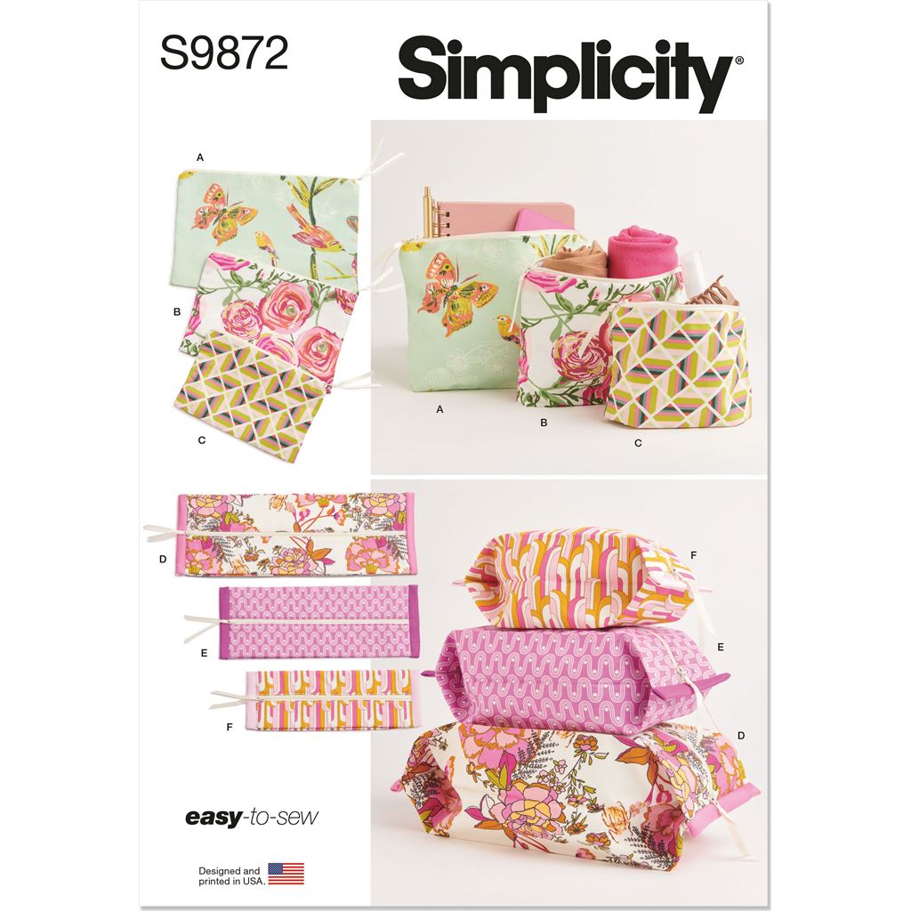 Simplicity Sewing Pattern S9872 Zipper Cases 9872 Image 1 From Patternsandplains.com