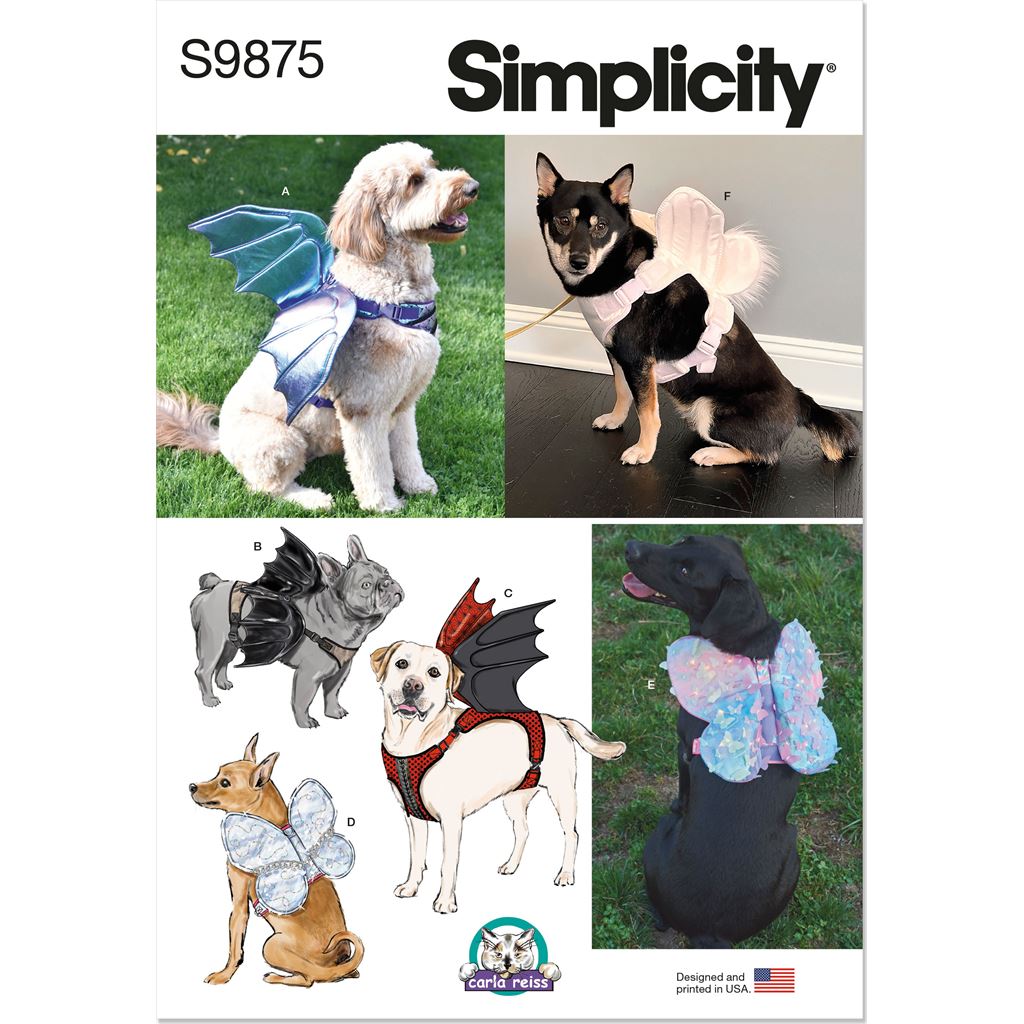 Simplicity Sewing Pattern S9875 Dog Harness with Wings by Carla Reiss Design 9875 Image 1 From Patternsandplains.com