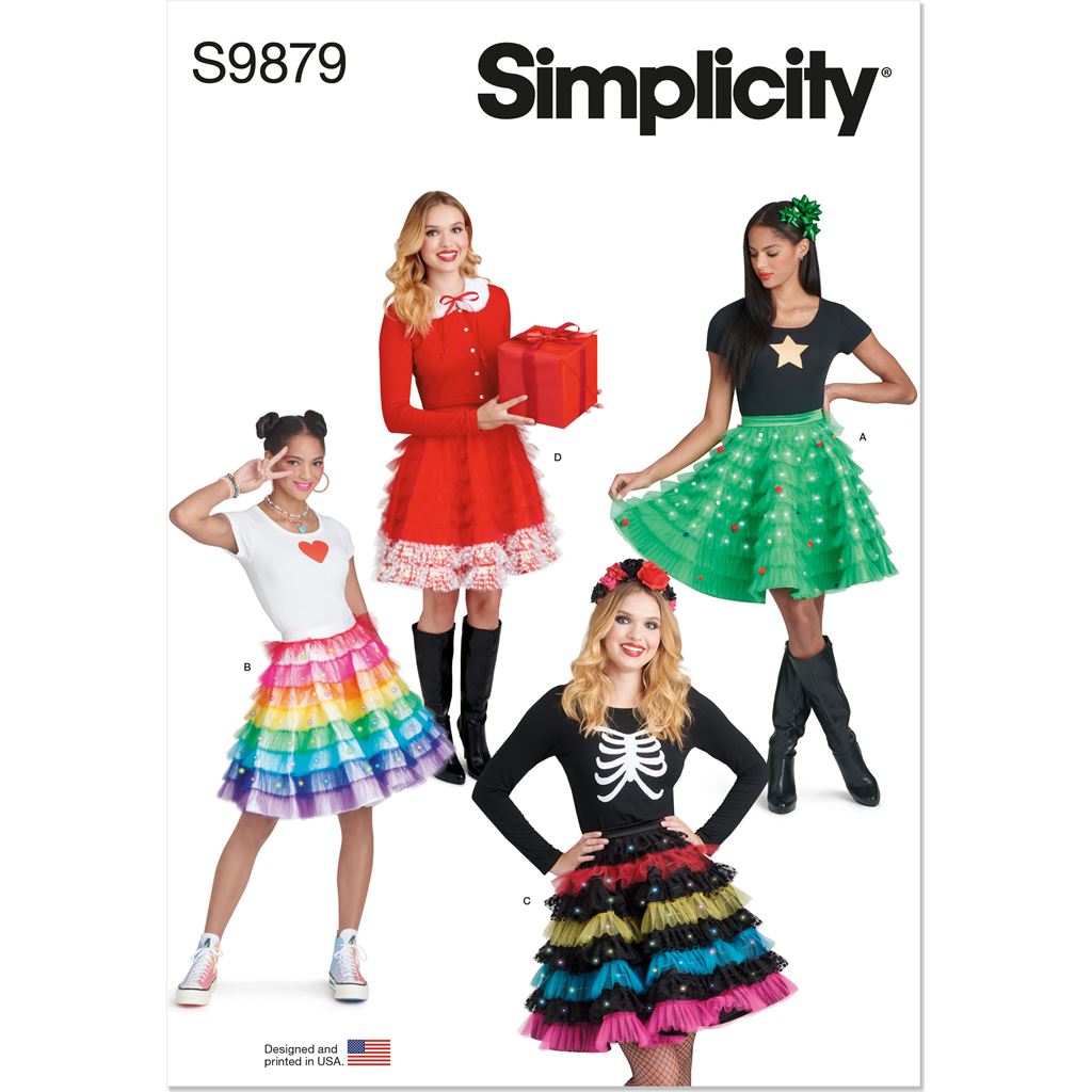 Simplicity Sewing Pattern S9879 Holiday Skirts Collar and Appliques 9879 Image 1 From Patternsandplains.com