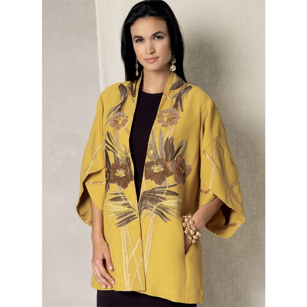 Vogue Pattern V1493 Misses Tulip Banded Sleeve Kimono Jacket 1493 Image 2 From Patternsandplains.com.jpg