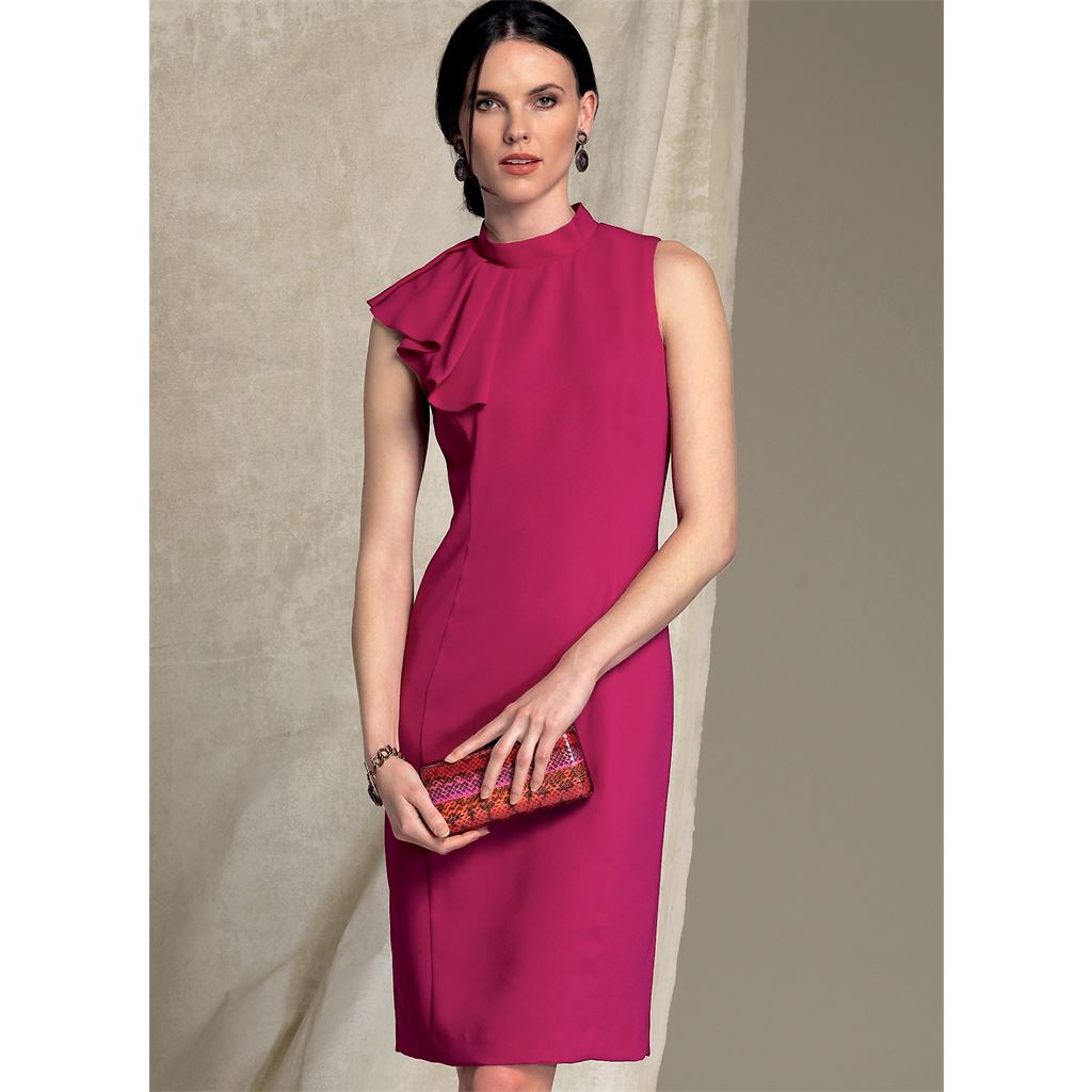 Vogue Pattern V1513 Misses Misses Petite Asymmetrical Draped Neck Dress 1513 Image 2 From Patternsandplains.com.jpg