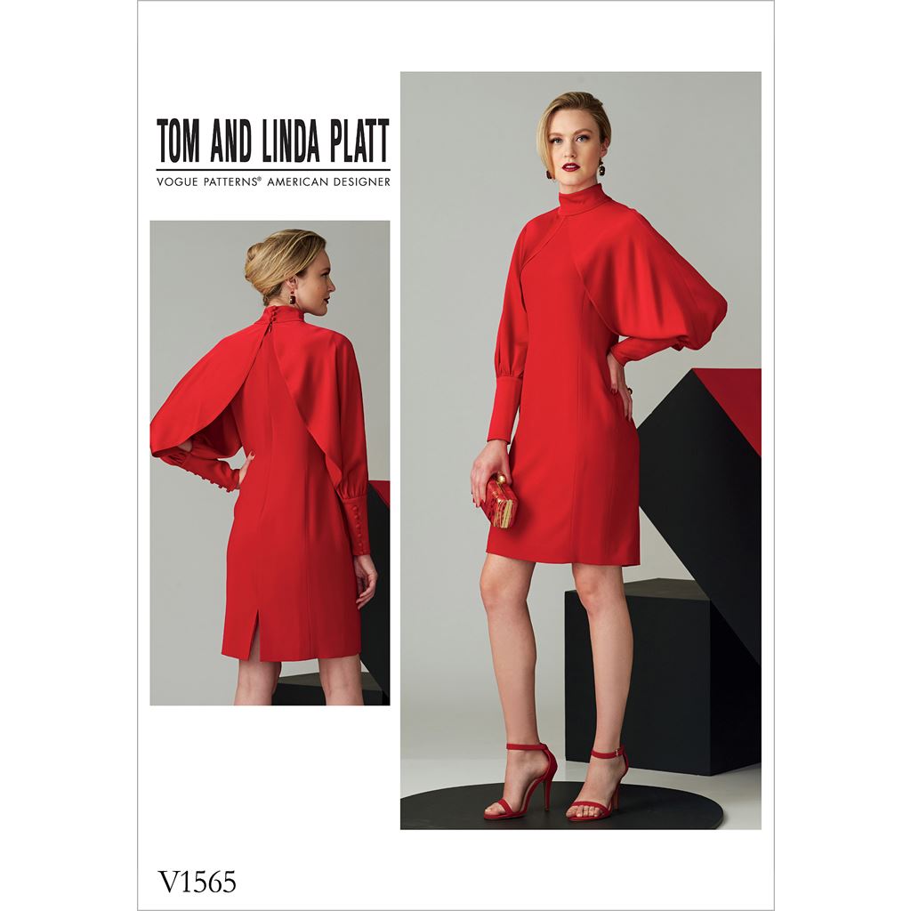 Vogue Pattern V1565 Misses High Neck Dress with Full Sleeves 1565 Image 1 From Patternsandplains.com
