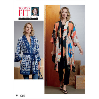 Vogue Pattern V1610 Misses Kimono and Belts 1610 Image 1 From Patternsandplains.com
