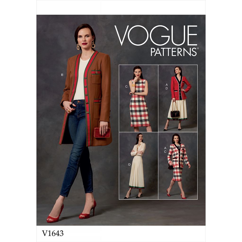 Vogue Pattern V1643 Misses Misses Petite Jacket Dress and Skirt 1643 Image 1 From Patternsandplains.com