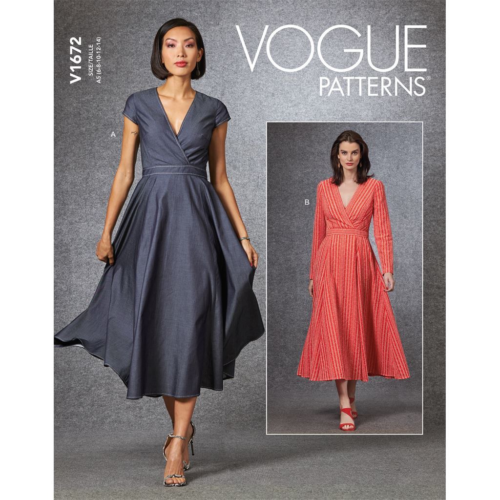 Vogue Pattern V1672 Misses Dress 1672 Image 1 From Patternsandplains.com