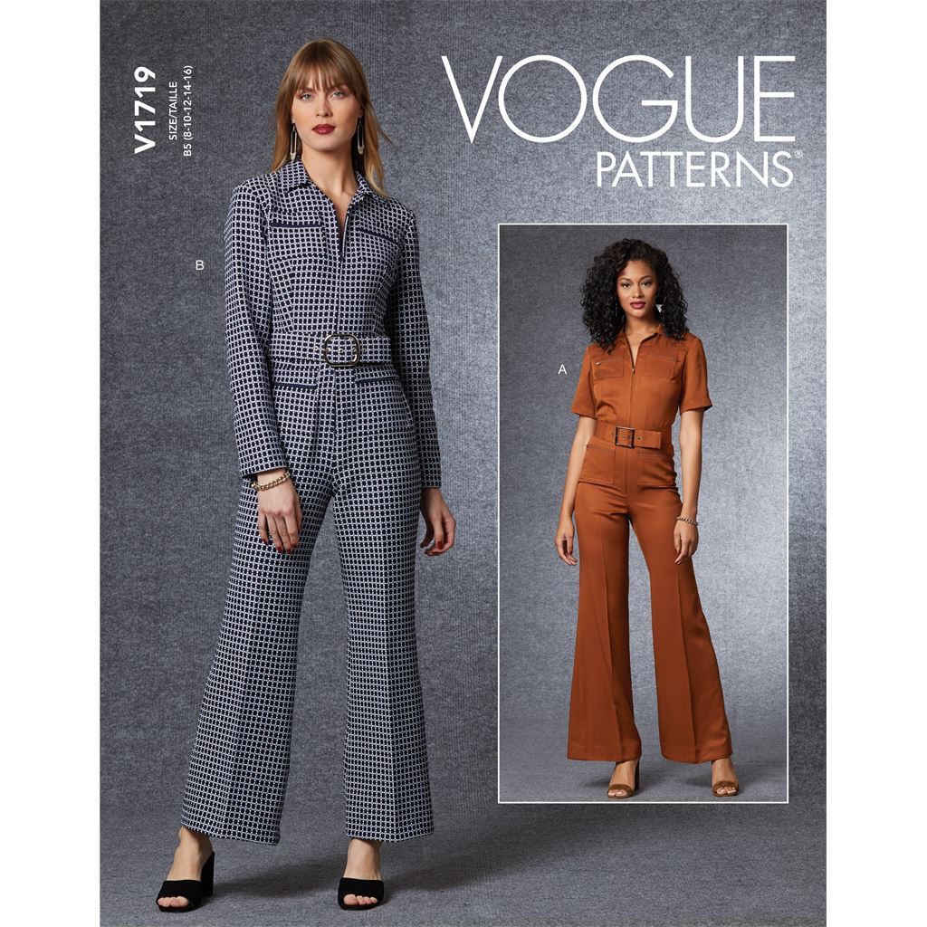 Vogue Pattern V1719 Misses Jumpsuit and Belt 1719 Image 1 From Patternsandplains.com
