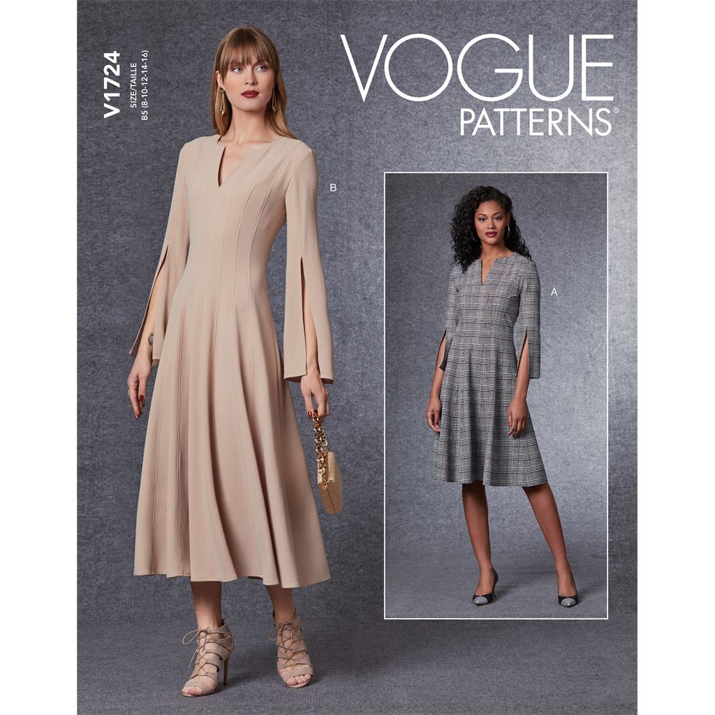 Vogue Pattern V1724 Misses Dress 1724 Image 1 From Patternsandplains.com