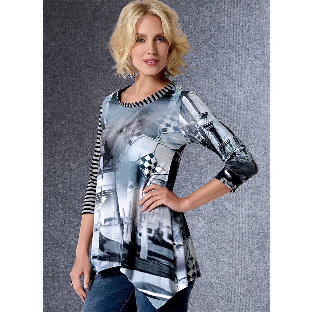 Vogue Pattern V1733 Misses Shaped Hemline Tops 1733 Image 2 From Patternsandplains.com