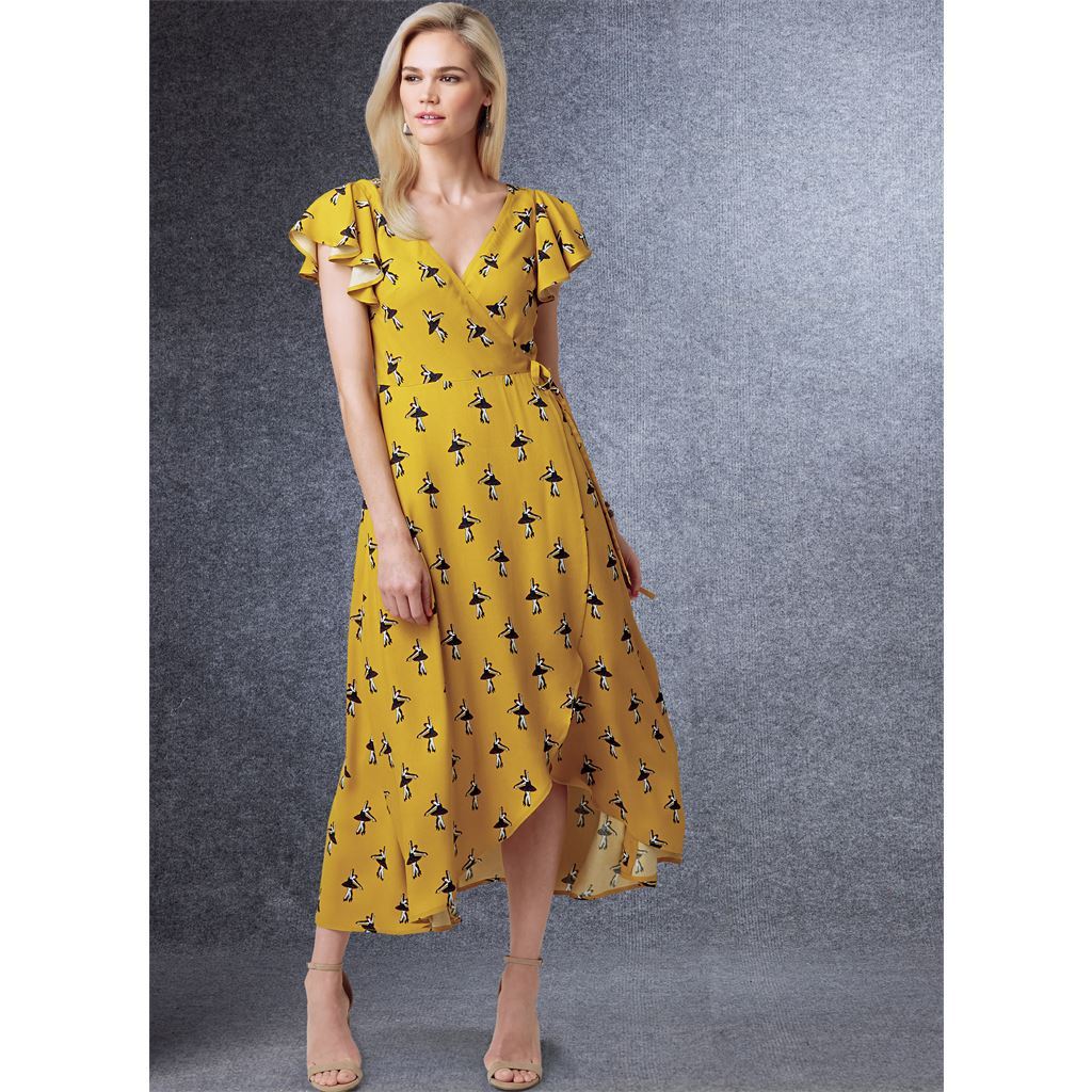 Vogue Pattern V1734 Misses Wrap Dresses with Ties Sleeve and Length Variations 1734 Image 2 From Patternsandplains.com