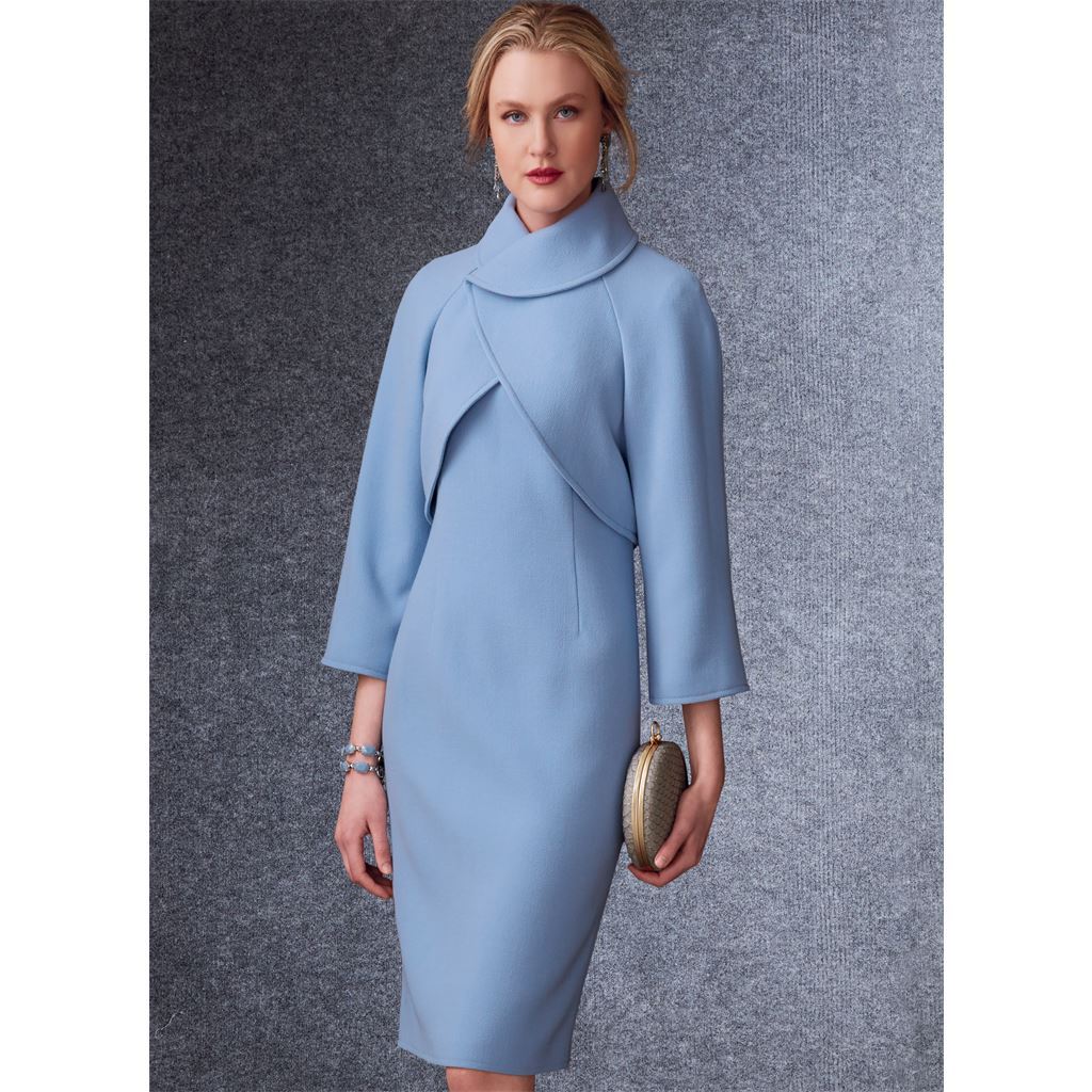 Vogue Pattern V1736 Misses Lined Raglan Sleeve Jacket and Funnel Neck Dress 1736 Image 2 From Patternsandplains.com