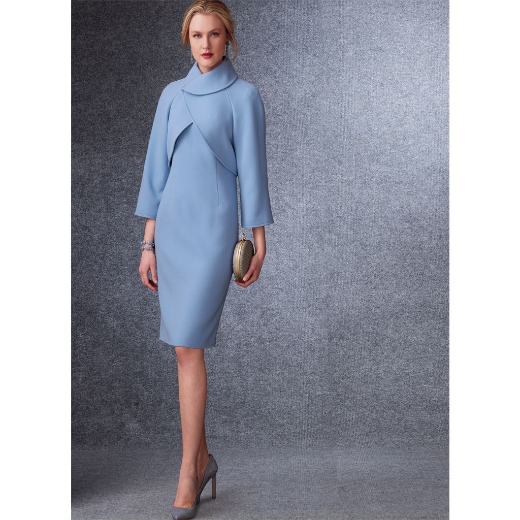 Vogue Pattern V1736 Misses Lined Raglan Sleeve Jacket and Funnel Neck Dress 1736 Image 4 From Patternsandplains.com