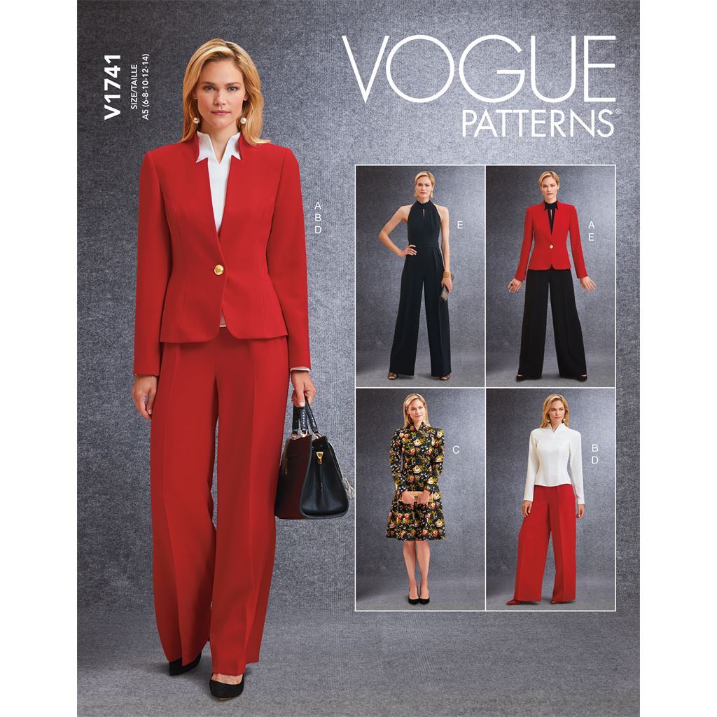 Vogue Pattern V1741 Misses Jacket Top Dress Pants and Jumpsuit 1741 Image 1 From Patternsandplains.com