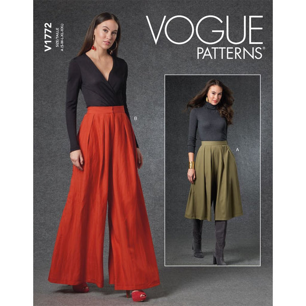 Vogue 8457 Semi-Fitted or Loose-Fitting Flared, Floor Length Pants wit –  Patterns Central