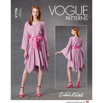 Vogue Pattern V1796 Misses Dress and Belt 1796 Image 1 From Patternsandplains.com