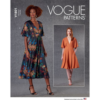 Vogue Pattern V1801 Misses Dresses 1801 Image 1 From Patternsandplains.com