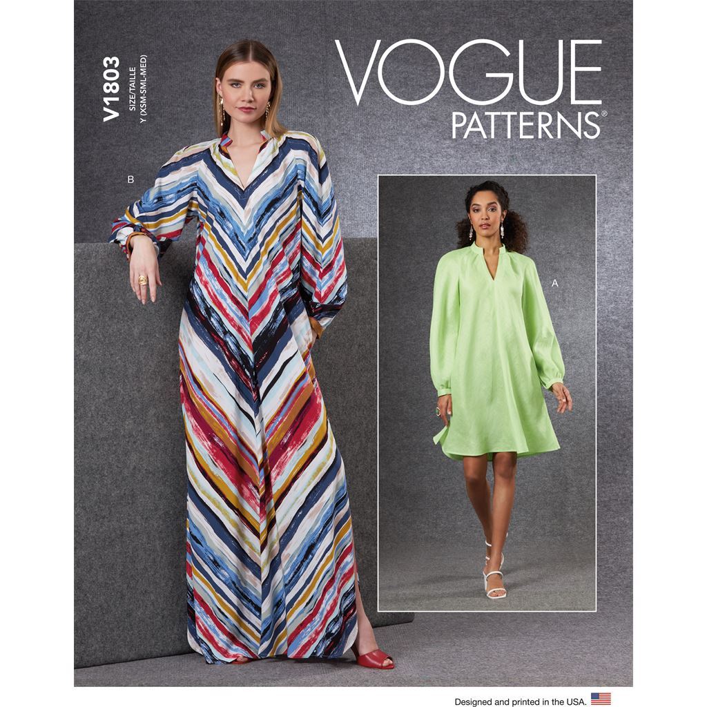 Vogue Pattern V1803 Misses Dresses 1803 Image 1 From Patternsandplains.com