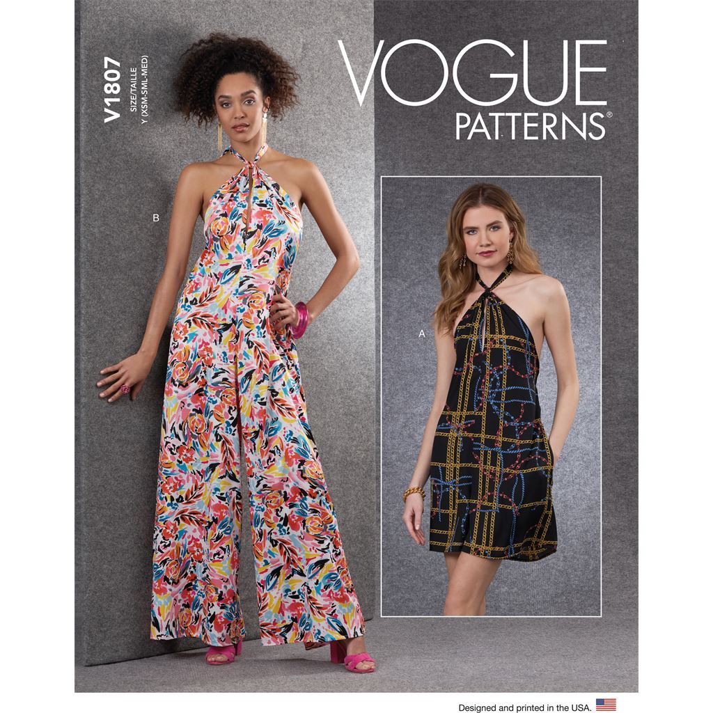 Vogue Pattern V1807 Misses and Misses Petite Jumpsuits 1807 Image 1 From Patternsandplains.com