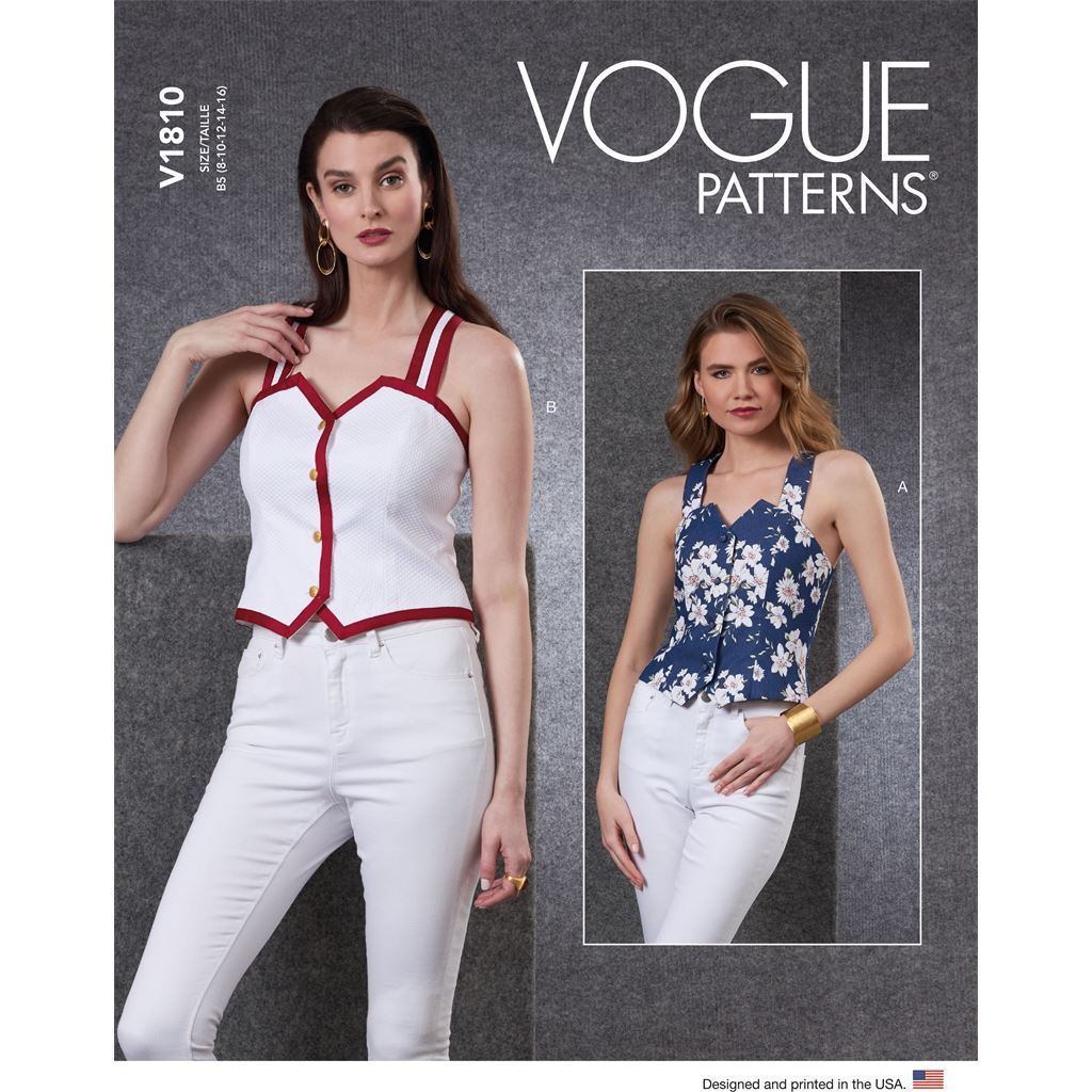 Vogue Pattern V1810 Misses and Misses Petite Vests 1810 Image 1 From Patternsandplains.com