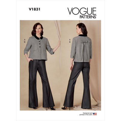 Vogue Pattern V1831 Misses and Misses Petite Jacket and Pants 1831 Image 1 From Patternsandplains.com
