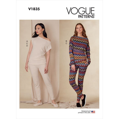 Vogue Pattern V1835 Misses Tops Pants and Slippers 1835 Image 1 From Patternsandplains.com