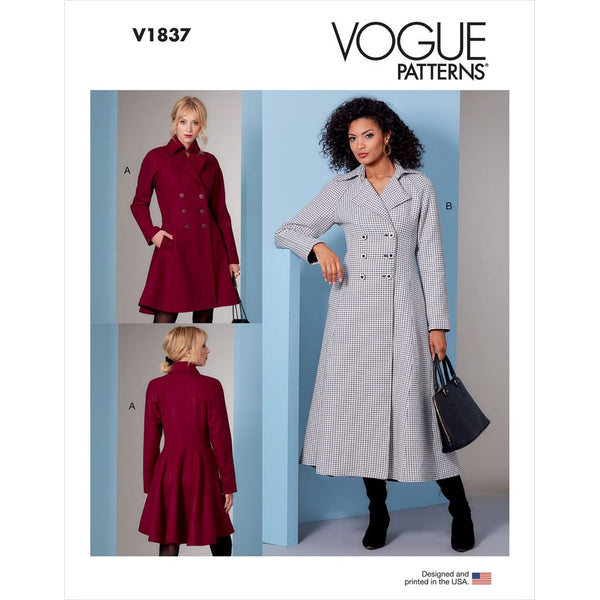 Vogue Pattern V1837 Misses' Coat 1837 - Patterns and Plains