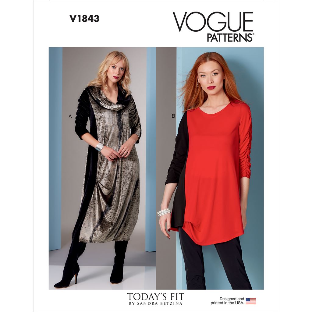 Vogue Pattern V1843 Misses Dress and Tunic 1843 Image 1 From Patternsandplains.com