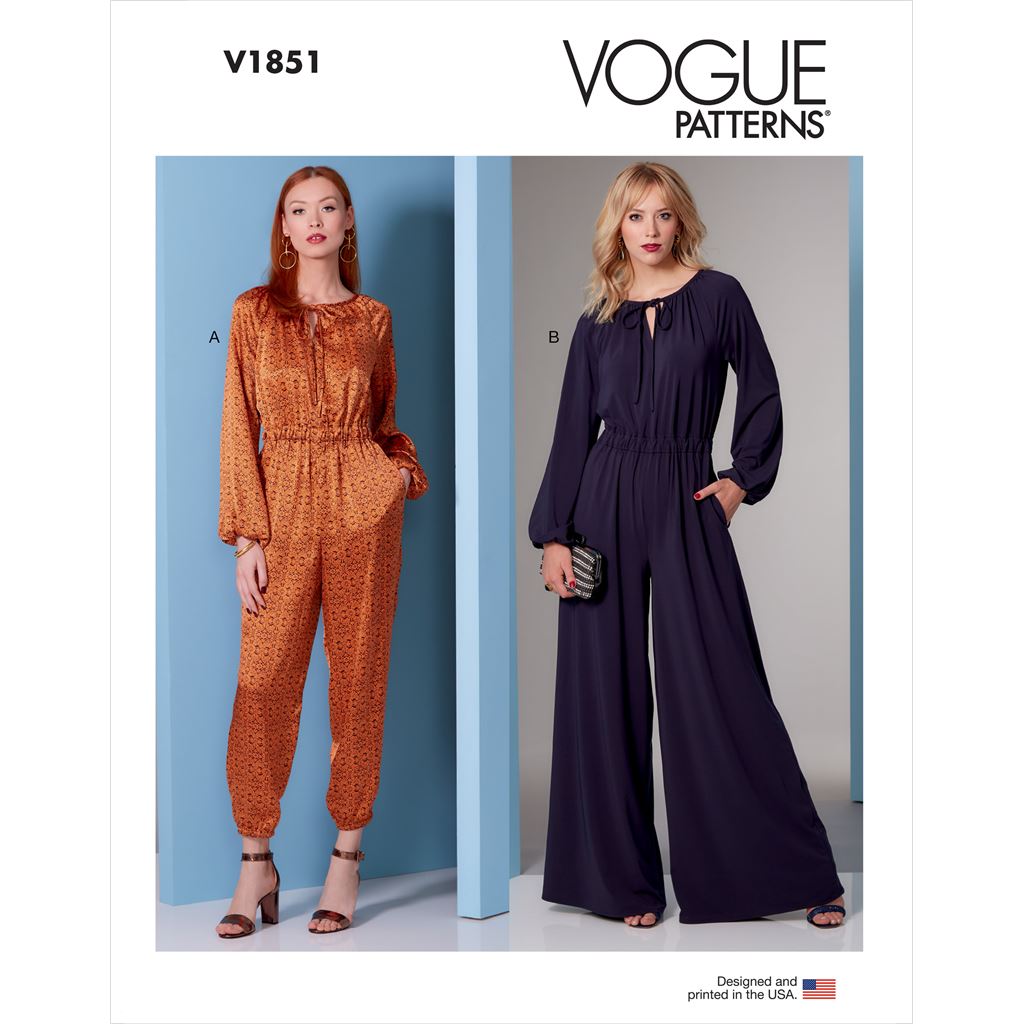 Vogue Pattern V1851 Misses and Misses Petite Jumpsuit 1851 Image 1 From Patternsandplains.com