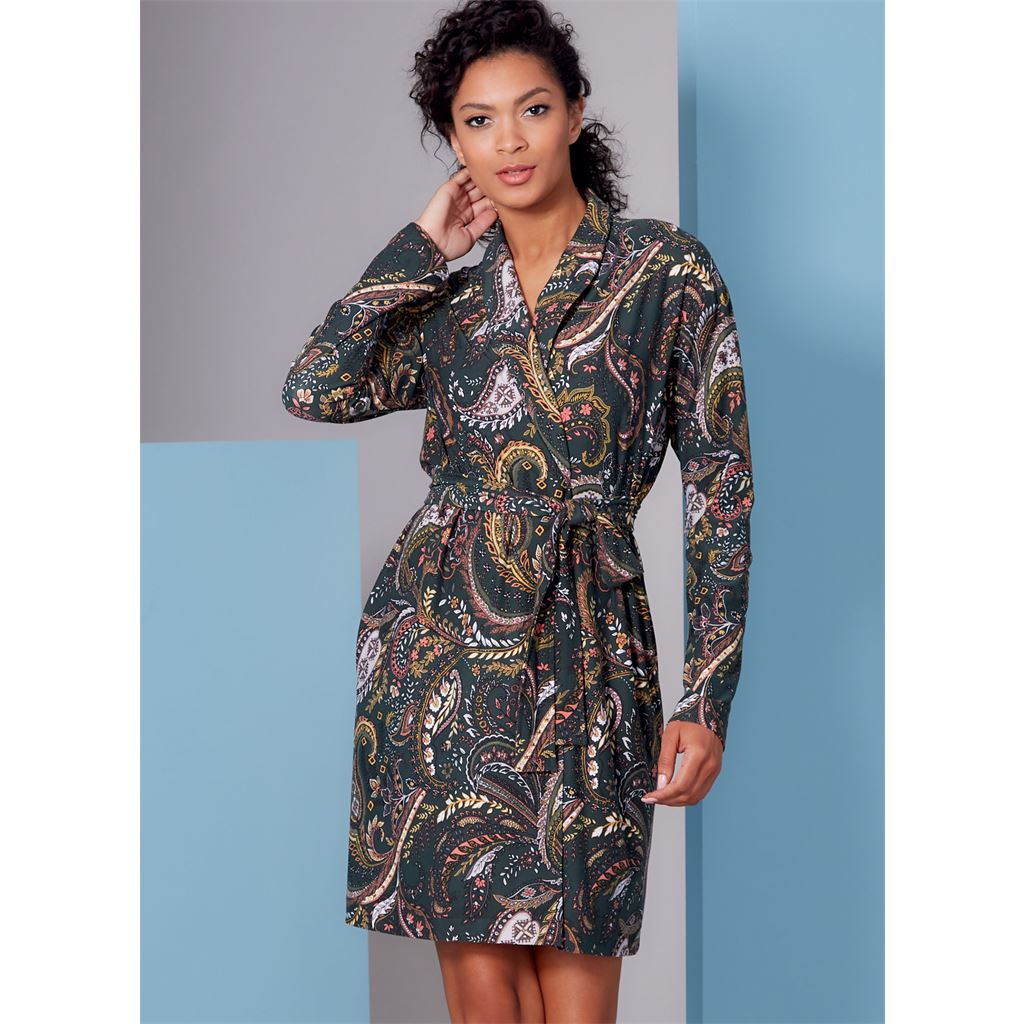 Vogue Pattern V1852 Misses and Misses Petite Wrap Robe Belt Top Dress and Pants 1852 Image 3 From Patternsandplains.com