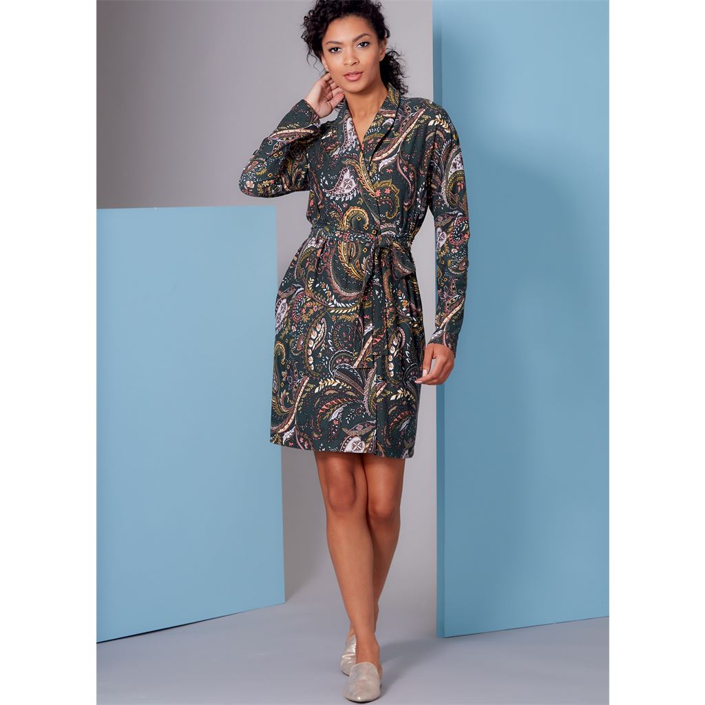 Vogue Pattern V1852 Misses and Misses Petite Wrap Robe Belt Top Dress and Pants 1852 Image 5 From Patternsandplains.com