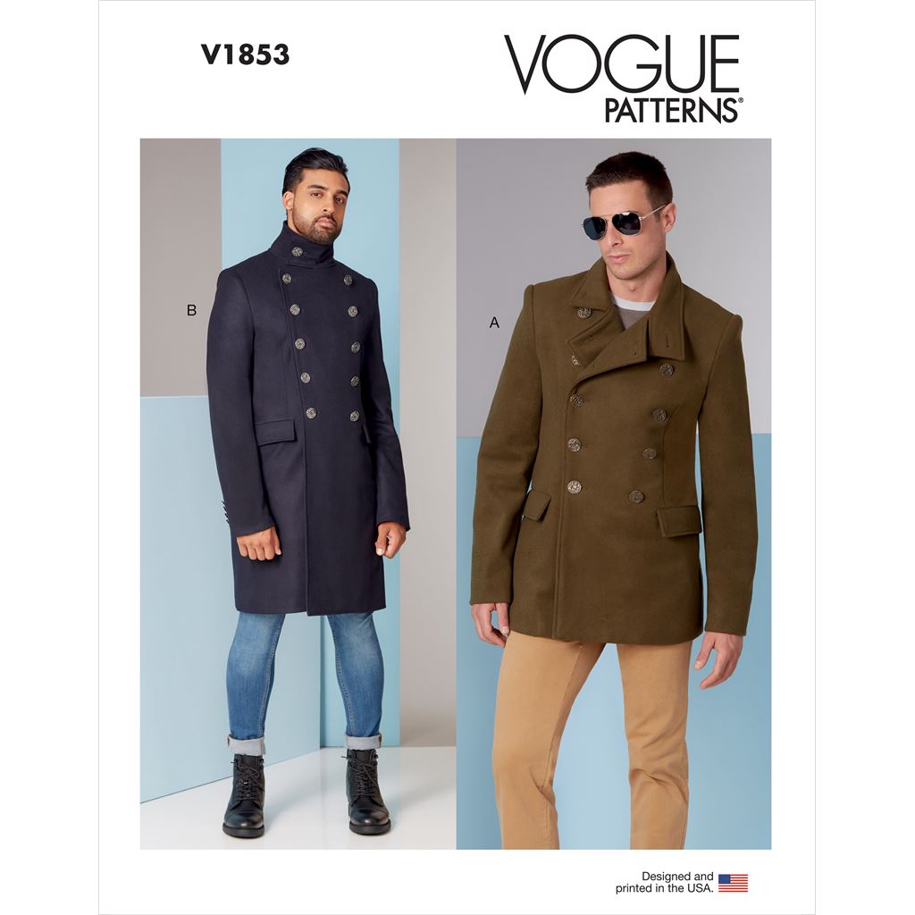 Vogue Pattern V1853 Mens Coat 1853 Image 1 From Patternsandplains.com