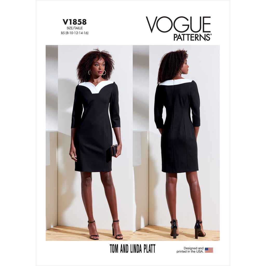 Vogue Pattern V1858 Misses and Misses Petite Dress 1858 Image 1 From Patternsandplains.com