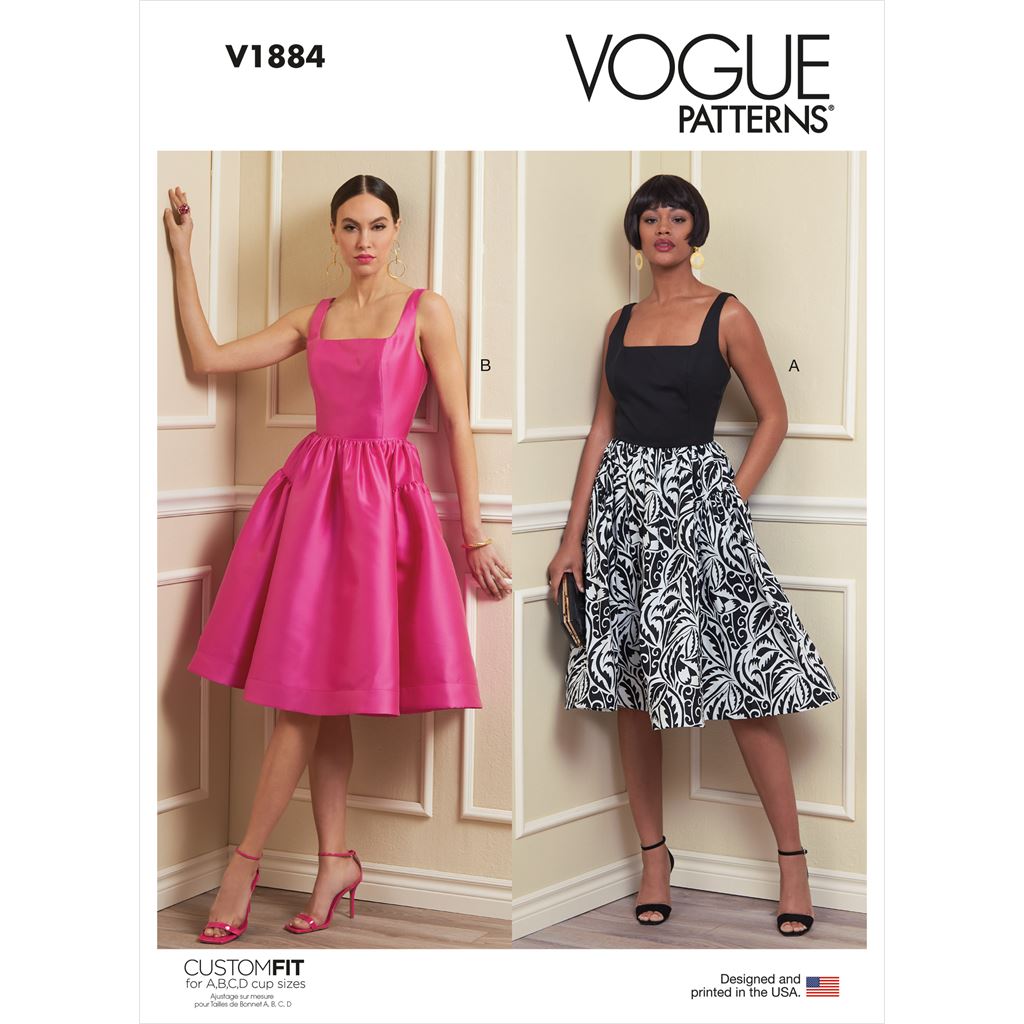 Vogue Pattern V1884 Misses Dress 1884 Image 1 From Patternsandplains.com