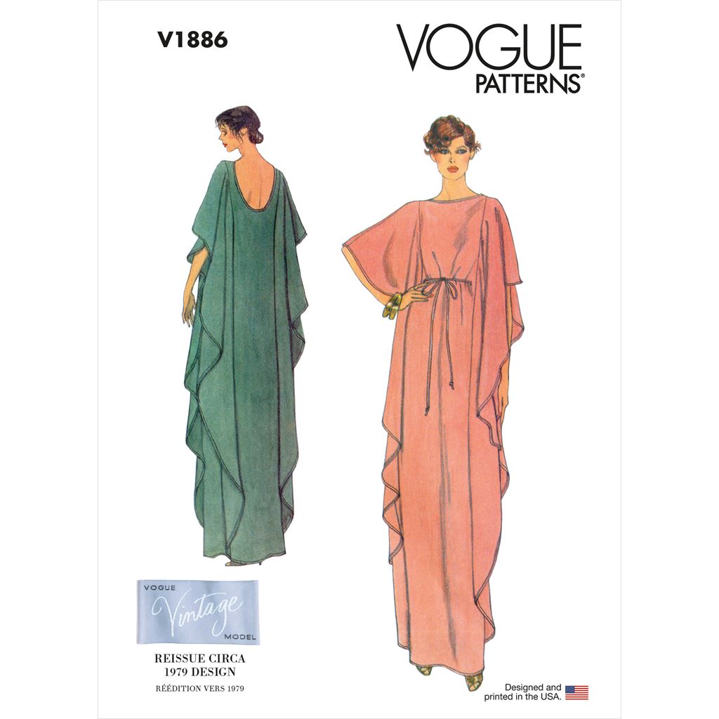 Vogue Pattern V1886 Misses Caftan 1886 Image 1 From Patternsandplains.com