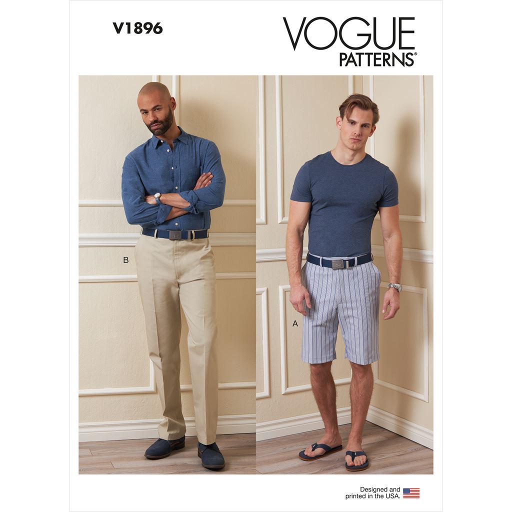 Vogue Pattern V1896 Mens Shorts and Pants 1896 Image 1 From Patternsandplains.com