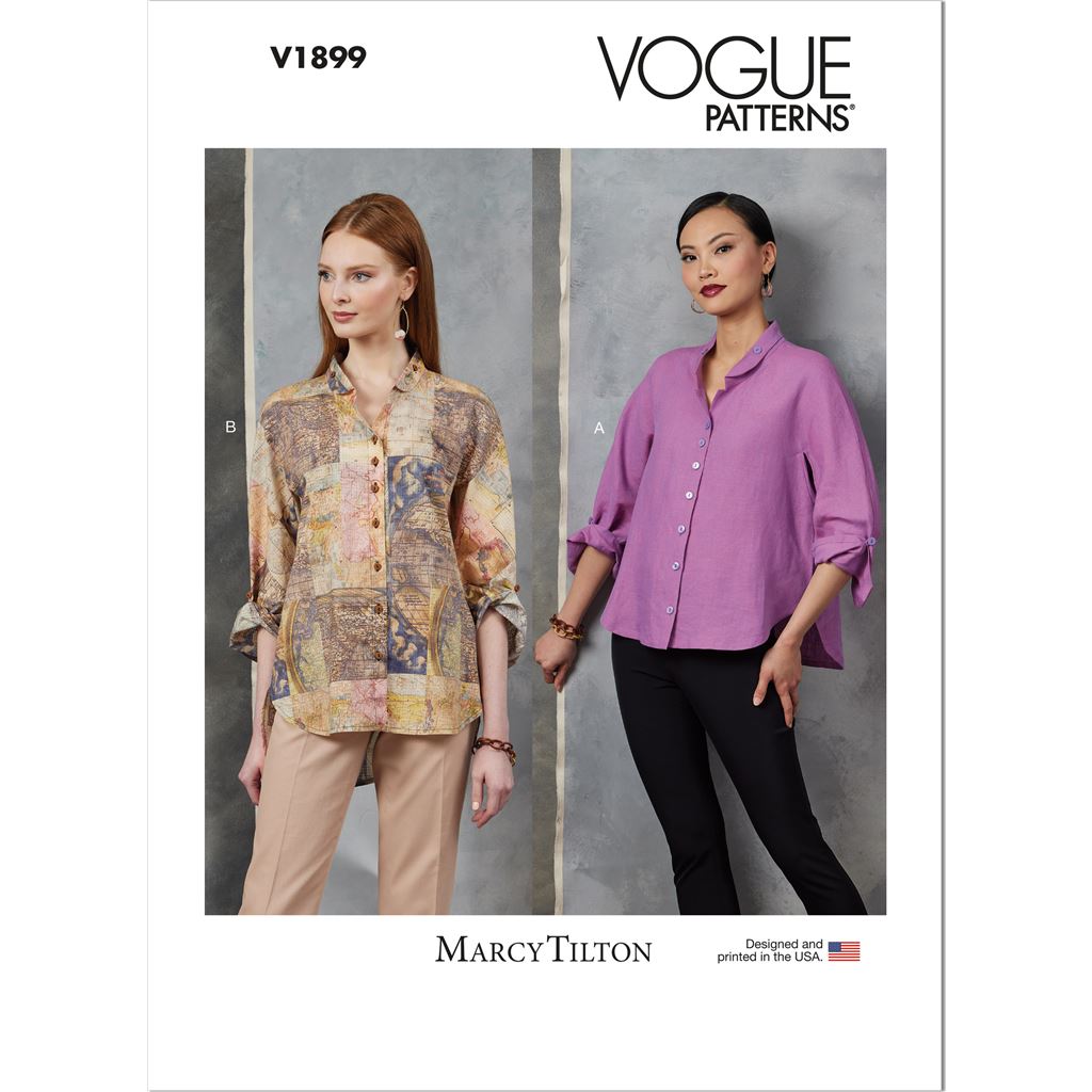 Vogue Pattern V1899 Misses Shirts by Marcy Tilton 1899 Image 1 From Patternsandplains.com