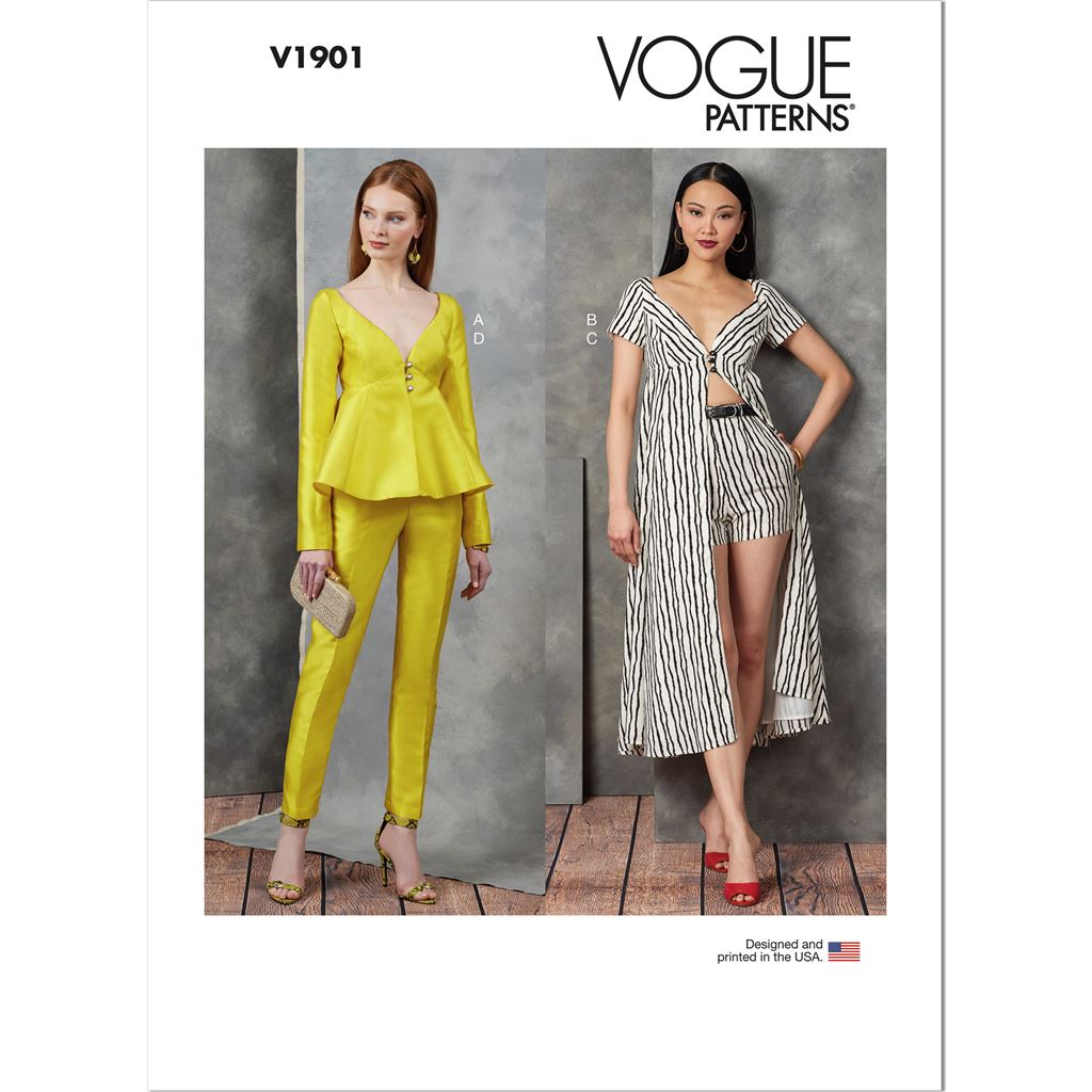 Vogue Pattern V1901 Misses Tops Shorts and Pants 1901 Image 1 From Patternsandplains.com