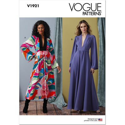 Vogue Pattern V1921 Misses Dress in Two Lengths 1921 Image 1 From Patternsandplains.com