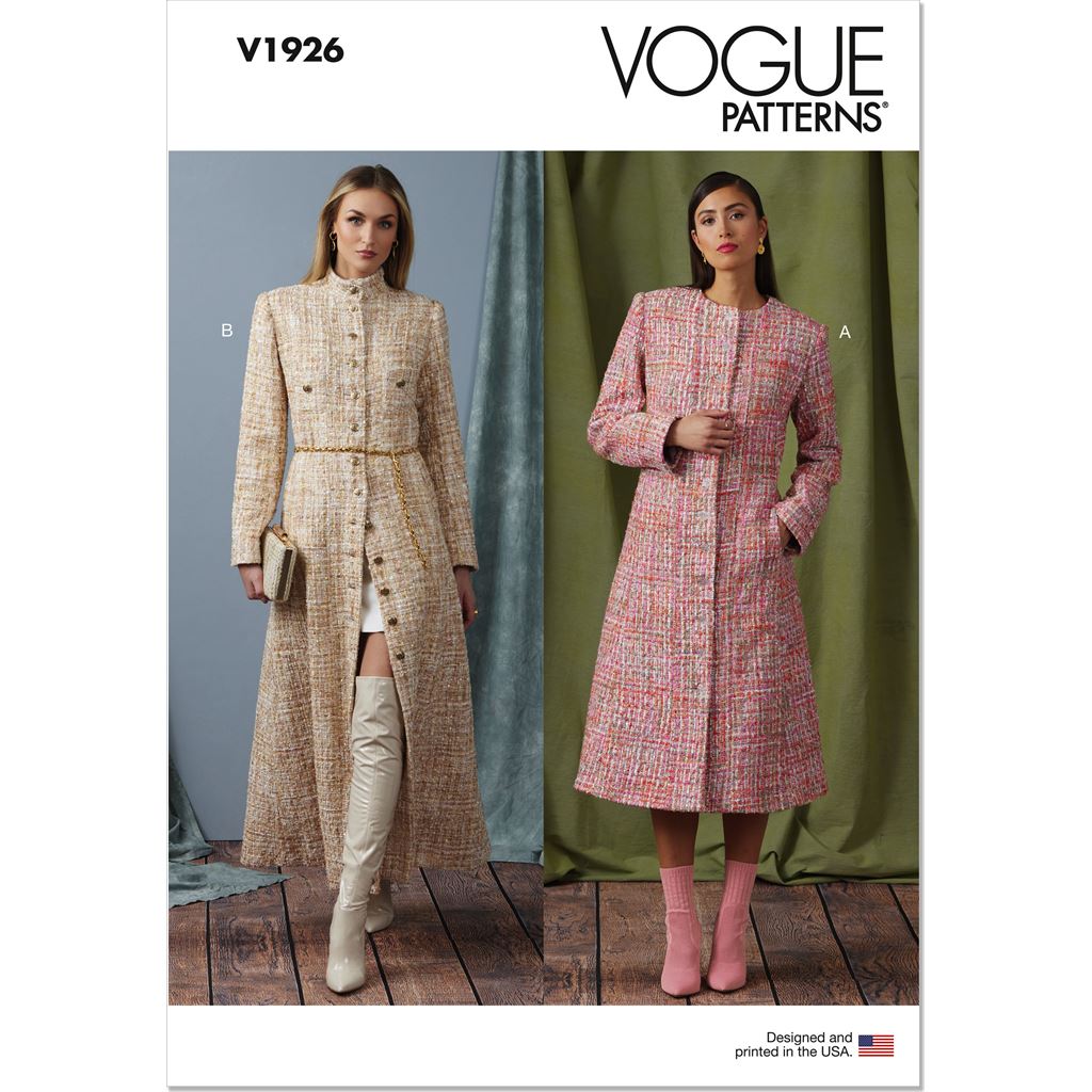 Vogue Pattern V1926 Misses Coat in Two Lengths with Collar Variations 1926 Image 1 From Patternsandplains.com