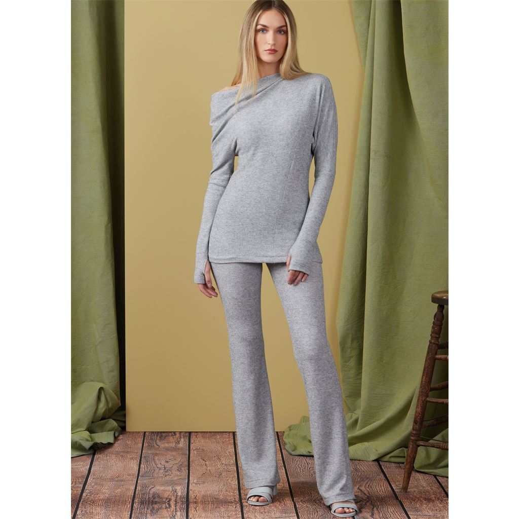 Vogue Pattern V1929 Misses Knit Top Dress and Pants 1929 Image 2 From Patternsandplains.com